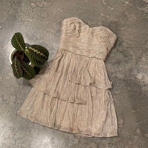 Metallic strapless cocktail dress